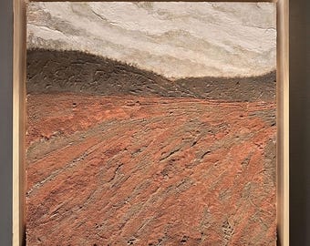 Original Stratigraphie Malerei • Texturierte Erde Mineral Abstrakte Landschaftskunst