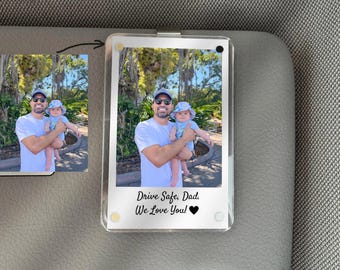 Clipe de viseira de carro com foto personalizada – Lembrança sentimental para o papai