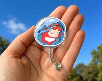 Porta-crachá retrátil Ponyo Fish Girl – Anime Oceânico