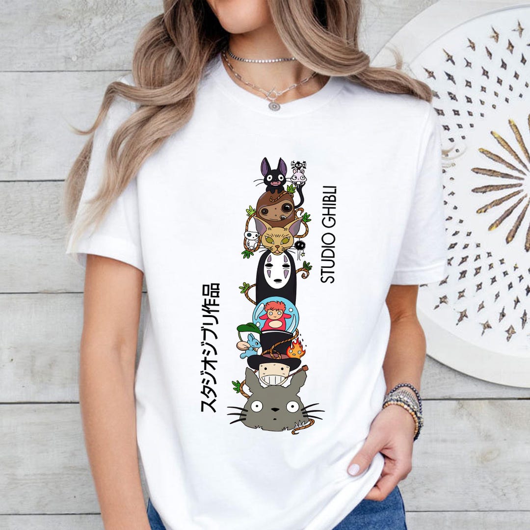 Vintage Ghibli Characters Stack Tee, Anime Mashup Shirt - Etsy Australia