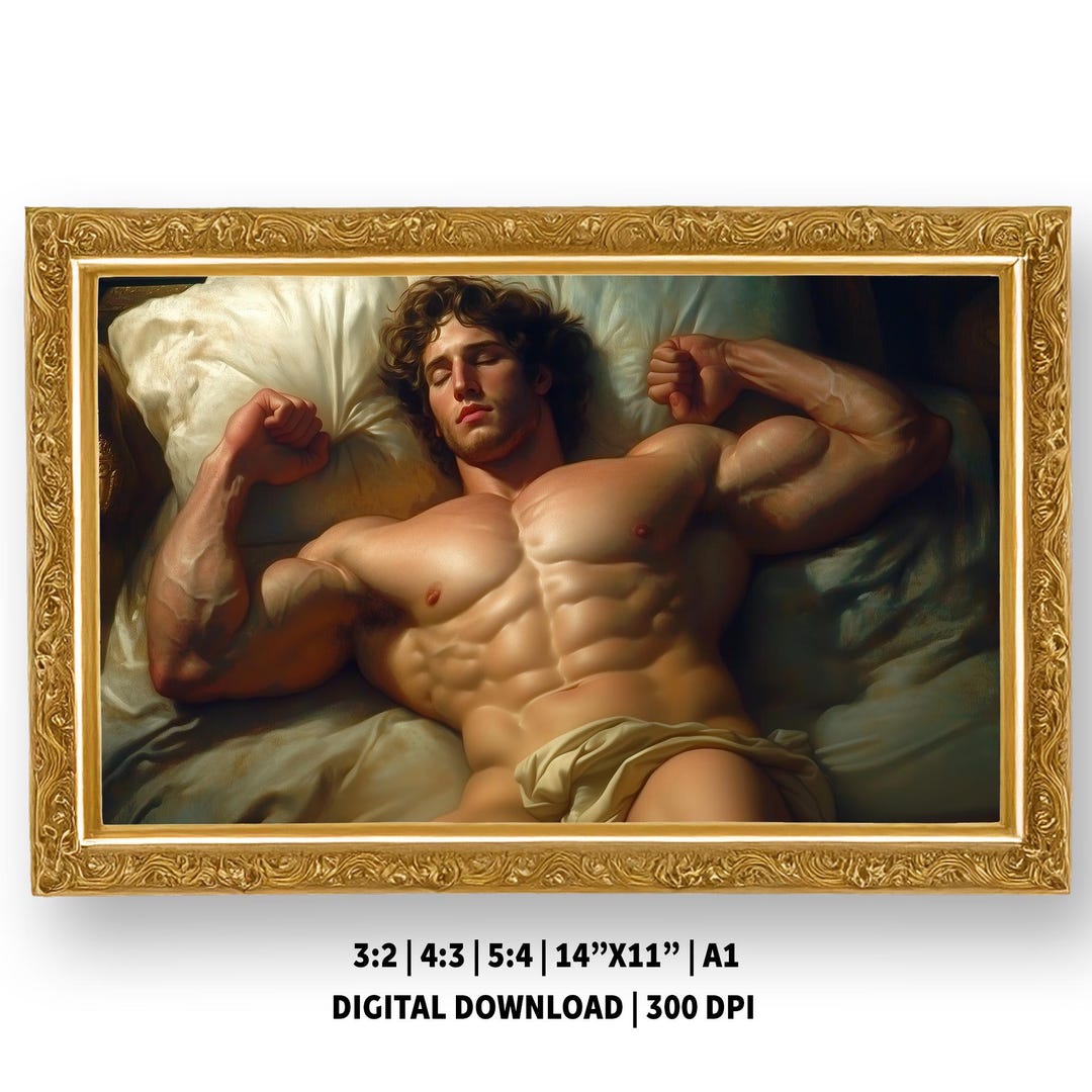 vintage-nude-male-art-print-sleeping-man-artwork-digital-download-etsy