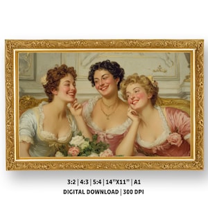 Impressão de mulheres vintage | Mulheres vitorianas | Decoração de parede antiga | Arte de parede vintage | Decoração de parede regência | DOWNLOAD digital | Arte para impressão