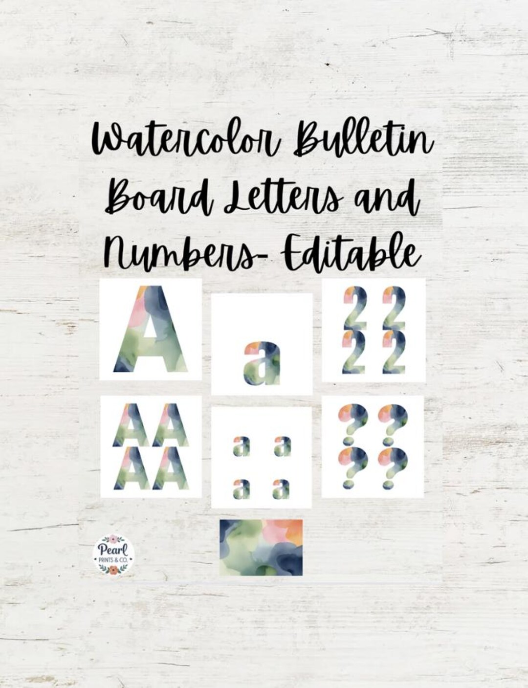 Watercolor Letters & Numbers Template – Editable Classroom or Office ...
