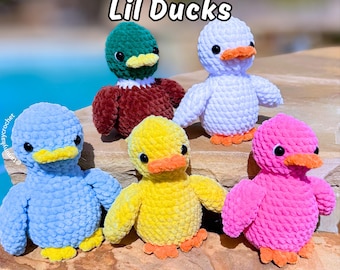 Patrones de patos de ganchillo sin costuras: PDF 2 en 1 de pato real y amigurumi liso