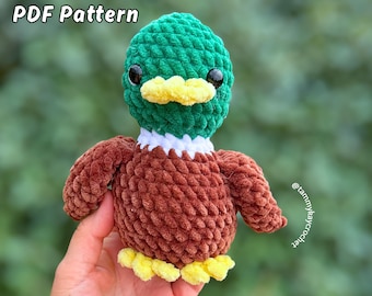 Patrón de ganchillo sin costuras para pato ánade real: Descarga del PDF de amigurumi