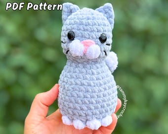 Katzen Häkelanleitung: Ohne Nähen, solides Kitty, Amigurumi Kätzchen (PDF-Häkelanleitung)