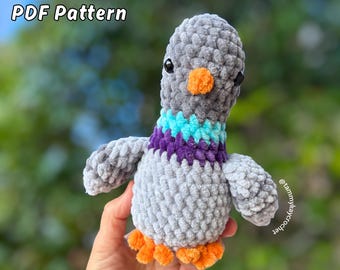 Haakpatroon duif zonder naai: amigurumi-vogel (pdf-patroon)