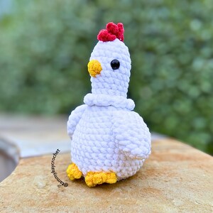No Sew-gehaakte kippenpatronen: pdf-patronen, 4-in-1-bundel, amigurumi-kippen, haan, kip, hen, kuiken afbeelding 5