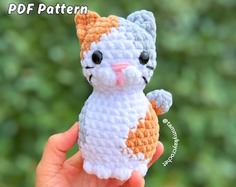No Sew Crochet Cat Pattern: Calico Kitty, Amigurumi Cat, Market Makes