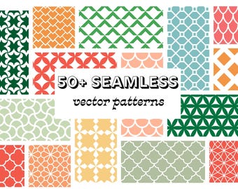 40 個の正方形のシームレス パターン、幾何学模様、マンダラ SVG