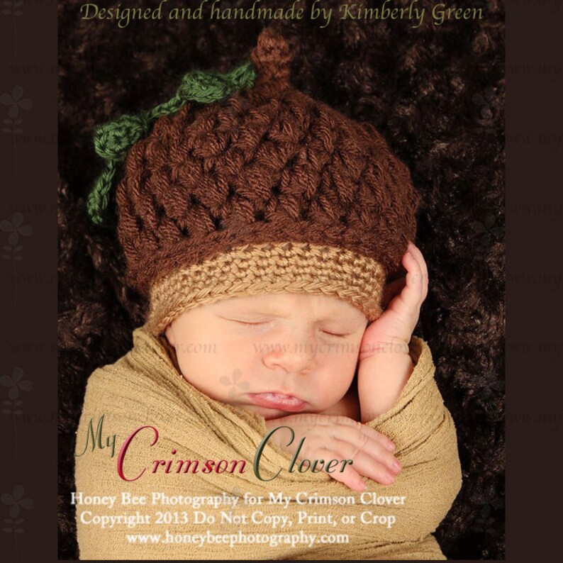 Baby Hat Pattern Crochet Acorn Cap Hat | Etsy