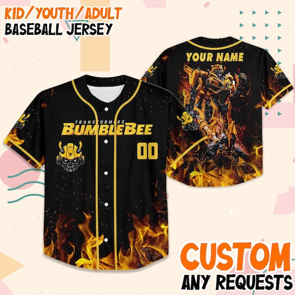 Anpassad Transformers Bumblebee basebolltröja, personlig gameroutfit