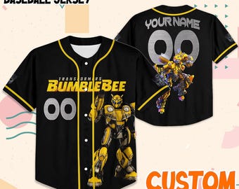 Custom Transformers Bumblebee Baseball Jersey, Gamer Birthday Costume