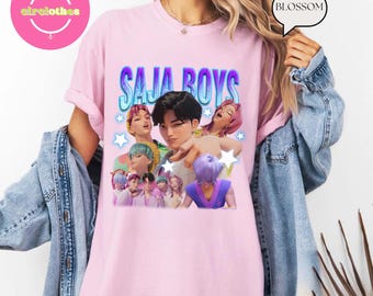 Camiseta gráfica personalizada SAJA para niño: Camisa extragrande inspirada en el anime con colores cómodos