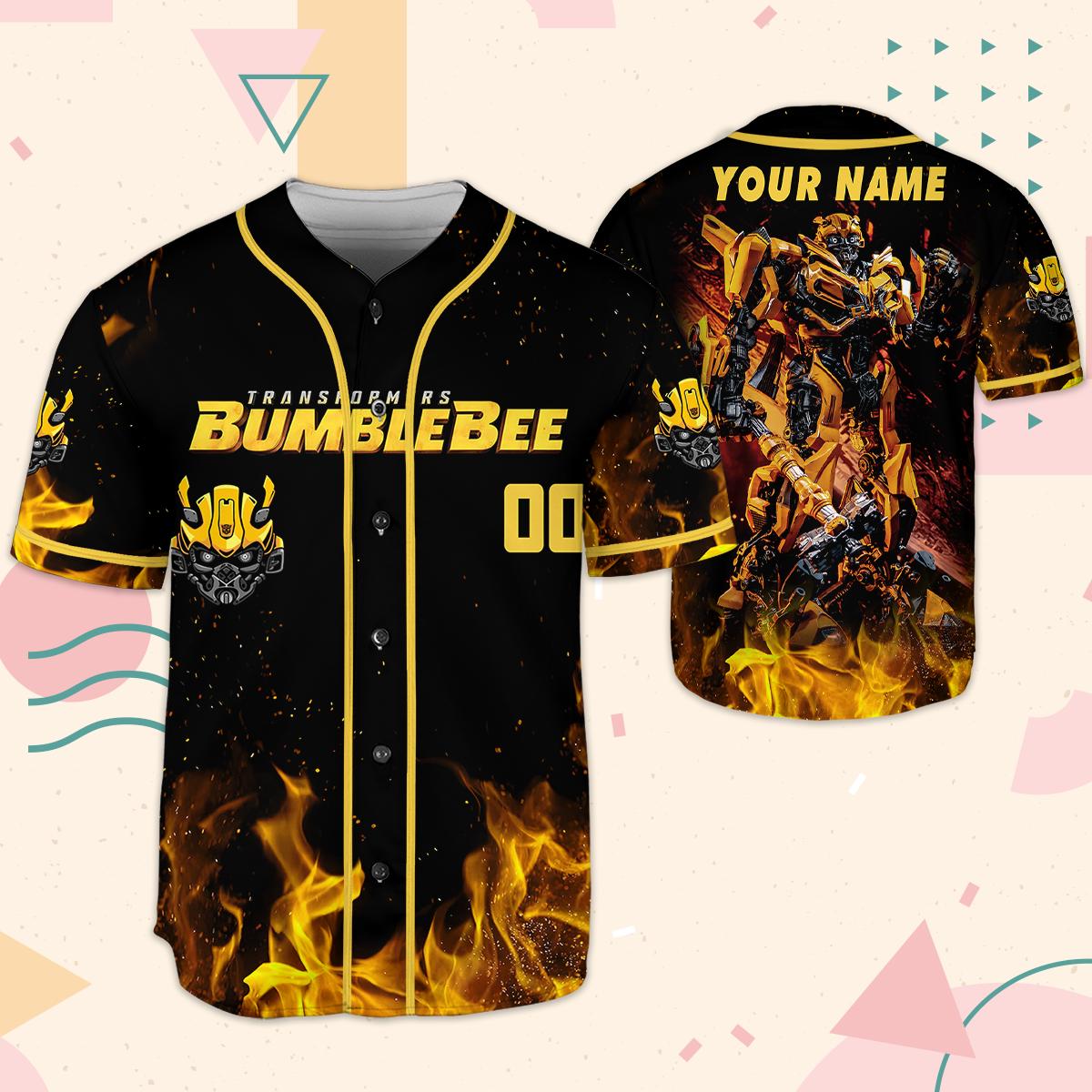 Discover Custom Transformers Bumblebee Baseball Jersey, amer Outfit