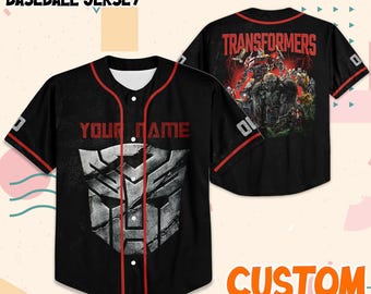 Custom Transformers Baseball Jersey, Personalized Autobots Movie Shirt