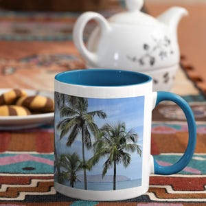 Tropical Palm Tree Mug | Colorful Beach Coffee Cup, Gifts for Coffee Lovers, Summer Vibes, Home Décor, Vacation Mugs