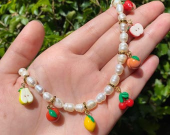 Hand-sculpted Polymer Clay Fruit Charms | Necklace, Bracelet, or Charms Only