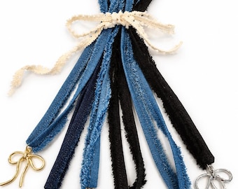 Hat Band with Charm Western Boho Denim Cowgirl Style