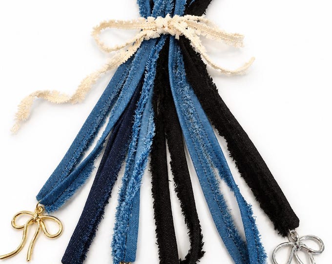 Hat Band with Charm Western Boho Denim Cowgirl Style