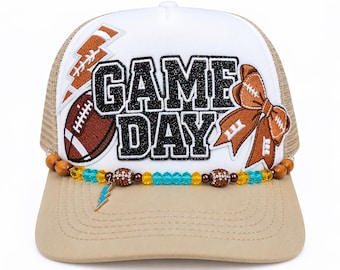 Football Game Day Chargers Trucker Hat Snap Back Bolt Up