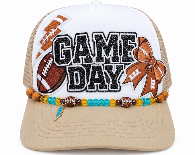 Football Game Day Chargers Trucker Hat Snap Back Bolt Up