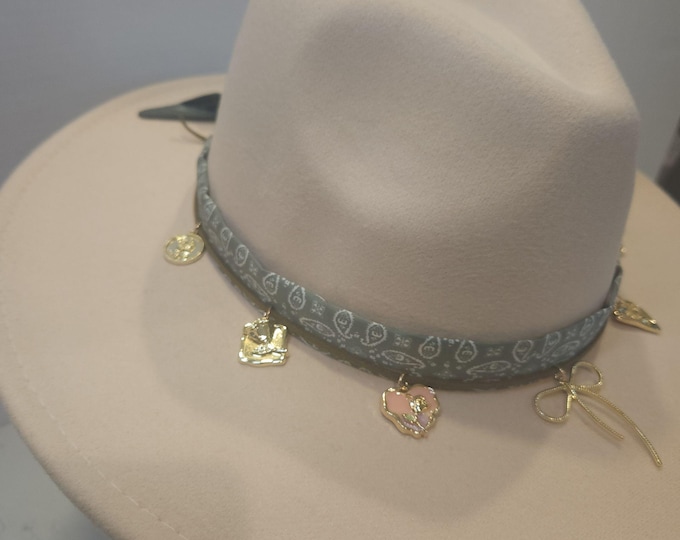 Hat band western boho cowgirl custom charm accessories