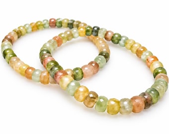 Glass Beads Fall Autum Colors Orange Yellow 8mm Stretchy