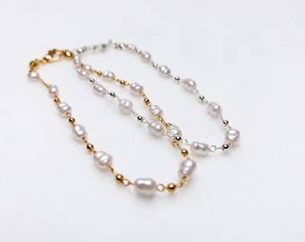 Fresh Water Peal Bracelets Dainty Gold & Silver Plated