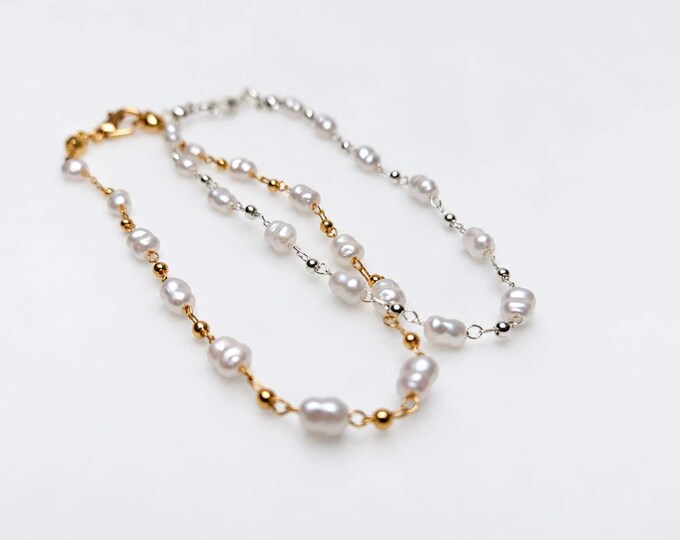 Fresh Water Peal Bracelets Dainty Gold & Silver Plated