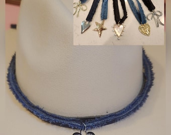 Hattband med charm i västerländsk boho-jeans i cowgirl-stil