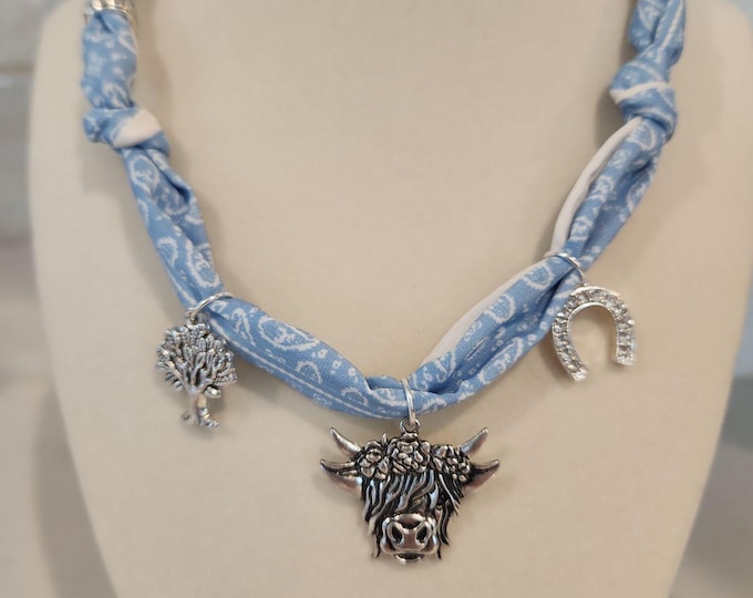 Bandana Necklace Blue Pastures