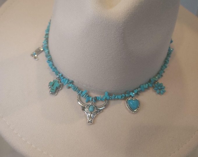 Hat band western boho cowgirl custom charm accessories