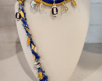 Game Day Keychain Purse Charm "Chargers" & Bracelet Can Be Customized