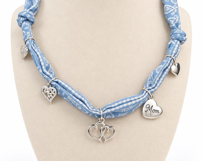 Silk Scarf Bandana Charm Necklace