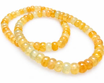 Glass Beaded Stretchy Bracelet Yellows Oranges