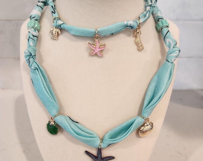 Bandana Necklace Coral Reef Necklace & Bracelet
