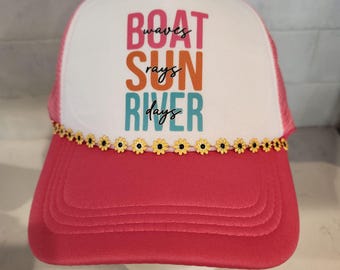 River Trucker Hat Boat Sun River
