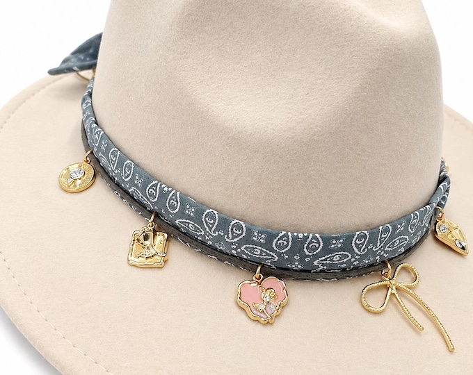 Hat Band with Charms Western Boho Cowgirl Style