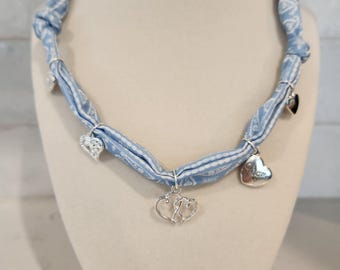 Silk Scarf Bandana Charm Necklace