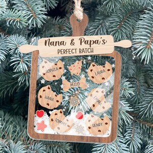 Adorno personalizado para hacer galletas con los nombres de los nietos / Regalo de Navidad