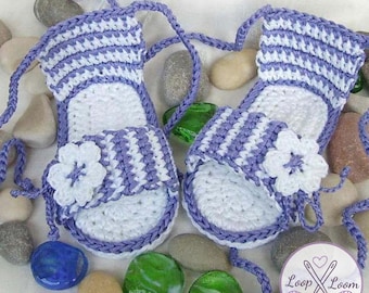 Baby Sandalen Häkelanleitung | Sommer-Booties PDF mit Blumen Strap