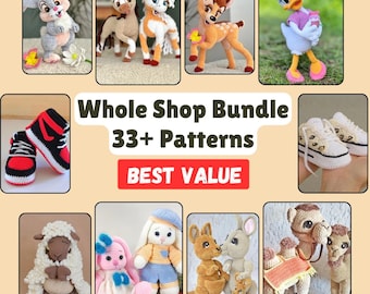 Crochet Pattern Shop Bundle – 33+ Amigurumi Except The Rabbit Mila and Her outfits (PDF Pattern)