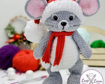 Crochet Mouse Pattern: Amigurumi Holiday Plush Set (PDF Download)