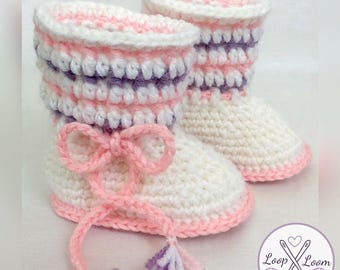 Crochet Baby Boots Pattern | Puff Stitch Booties PDF Tutorial
