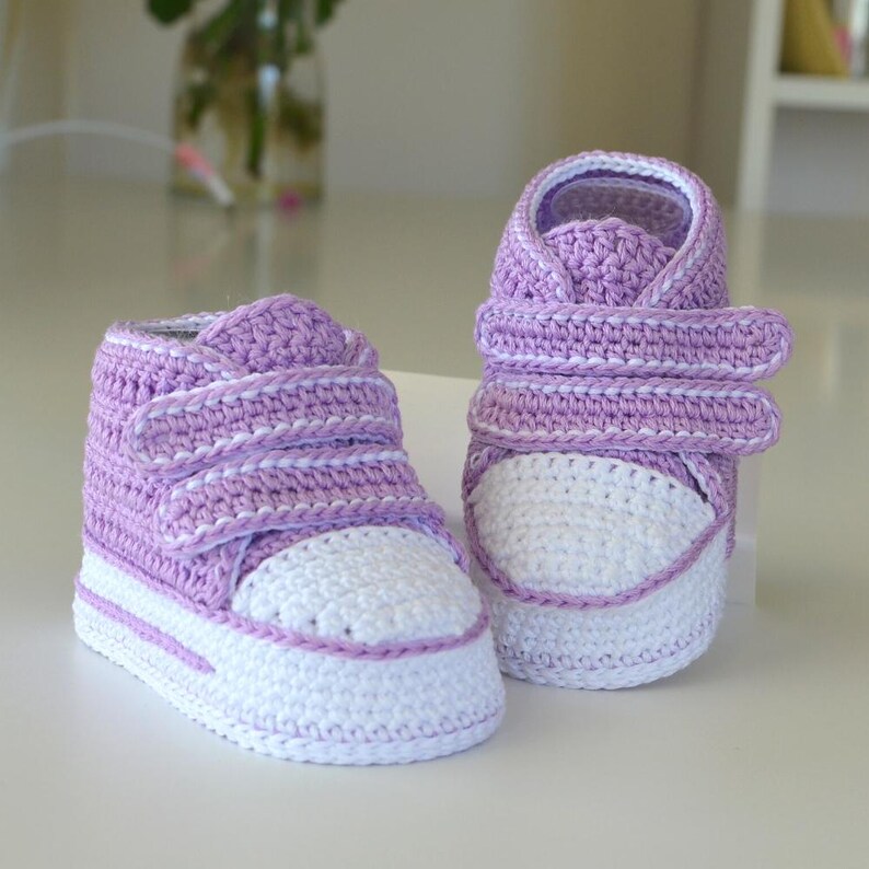 Crochet Pattern Baby Sneakers | High Top Booties With Straps (PDF) - Etsy