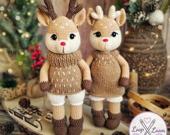 Crochet Fawn Pattern Bundle, Boy Girl Deer Amigurumi, Christmas Animal Toy (PDF Download)