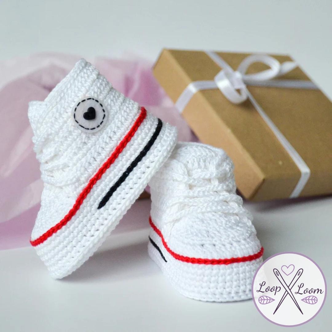 Crochet Pattern Baby High Top Sneakers | Newborn Booties (PDF Pattern ...