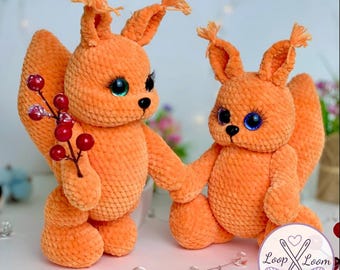 Crochet Squirrel Patterns PDF: Amigurumi Woodland Plush Set, Realistic Forest Animals, Digital Download
