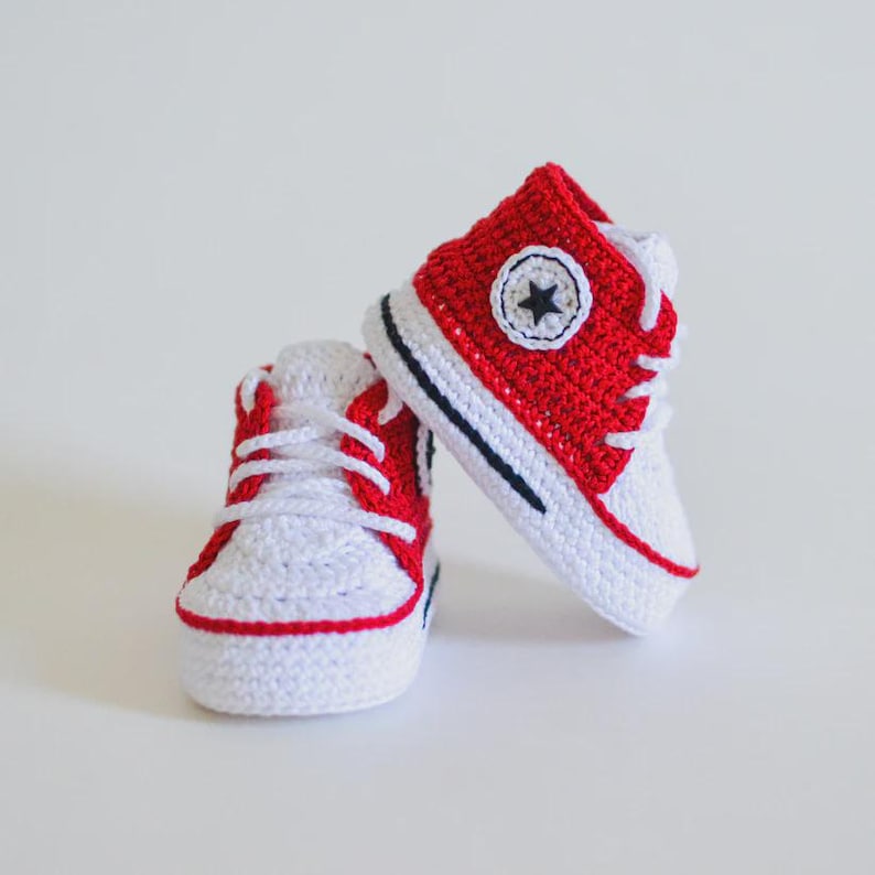 Crochet Pattern Baby High Top Sneakers | Newborn Booties (PDF Pattern ...